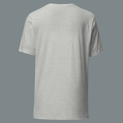 back view of athletic heather Marine Titan Unisex t-shirt