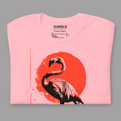 folded pink Fuchsia Feather Unisex t-shirt 