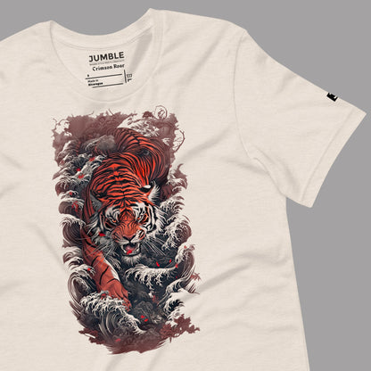 wrinkled heather dust Crimson Roar Unisex t-shirt