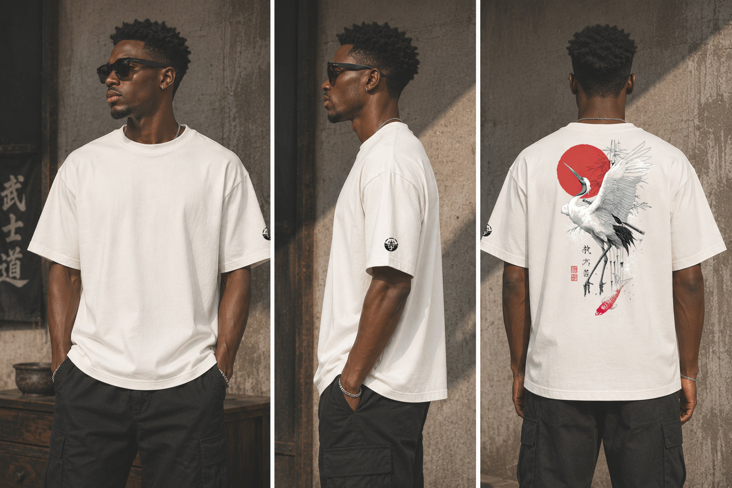 Hi no Tsubasa Oversized faded t-shirt (back print)