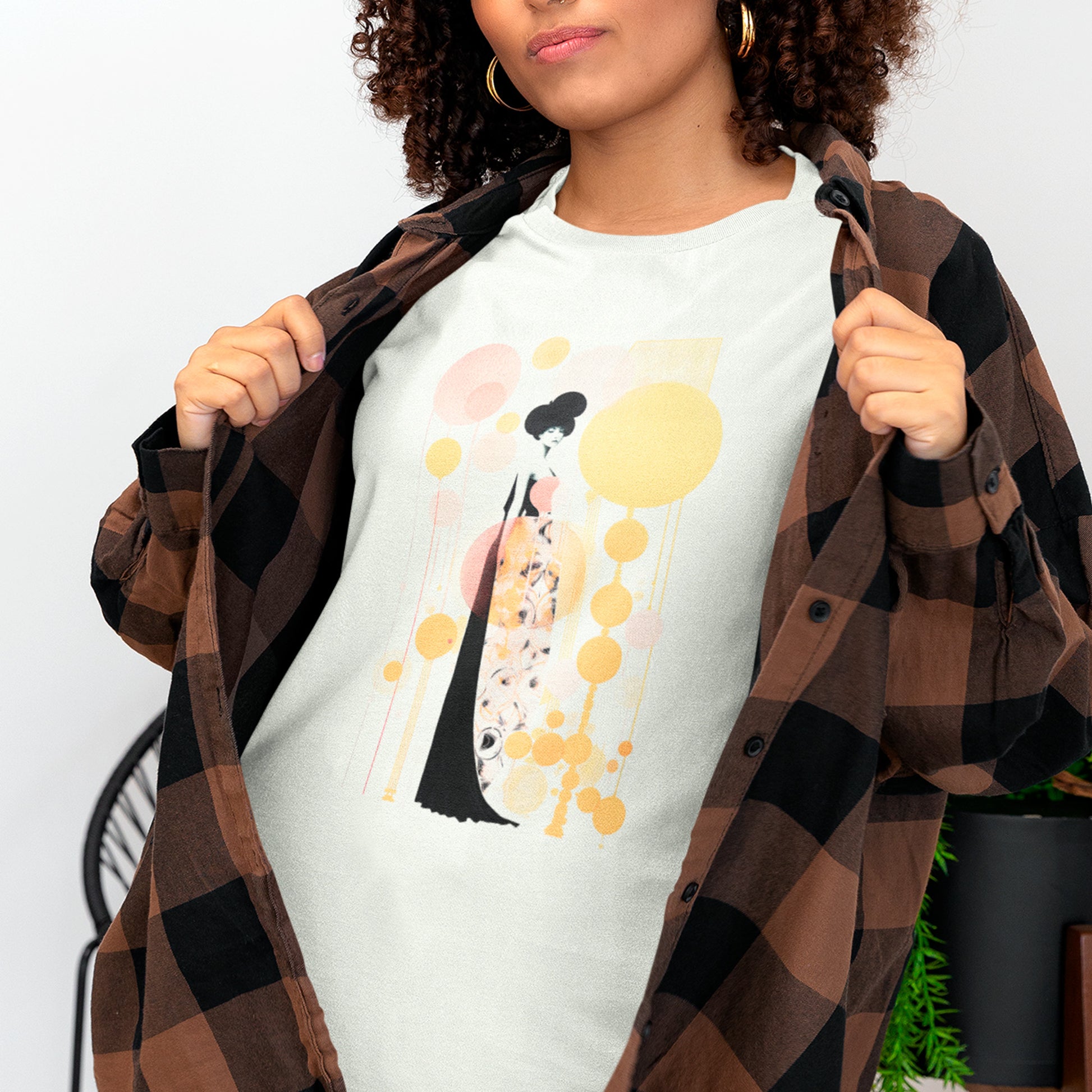  Pudica Slender Unisex T-Shirt worn by female model- Ash