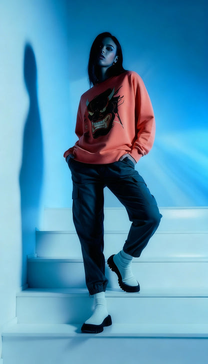 Oni no Kao Premium Organic Raglan Sweatshirt