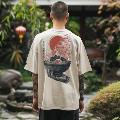 Shokudama Oversized faded t-shirt (back print)