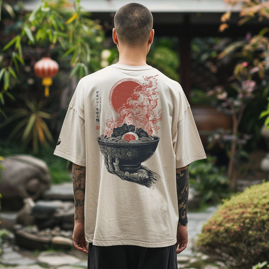 Shokudama Oversized faded t-shirt (back print)