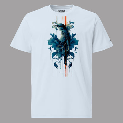 white Avian Nouveau Unisex organic cotton t-shirt