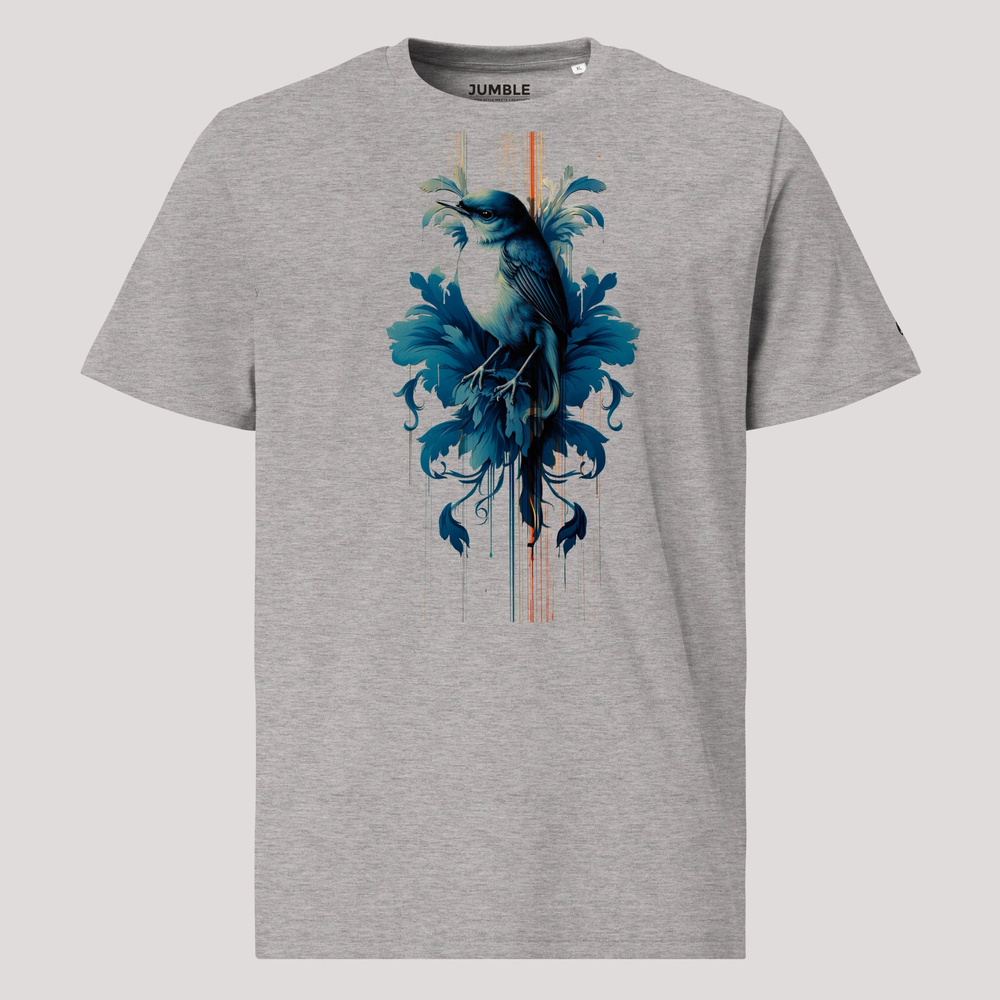 heather grey Avian Nouveau Unisex organic cotton t-shirt