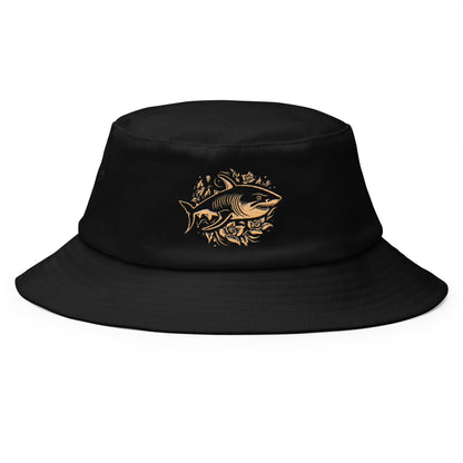 black Ka Manō Vintage Embroidered Bucket Hat