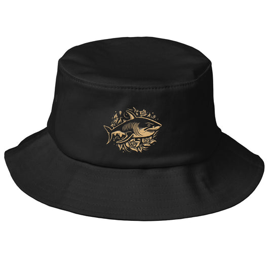 black Ka Manō Vintage Embroidered Bucket Hat