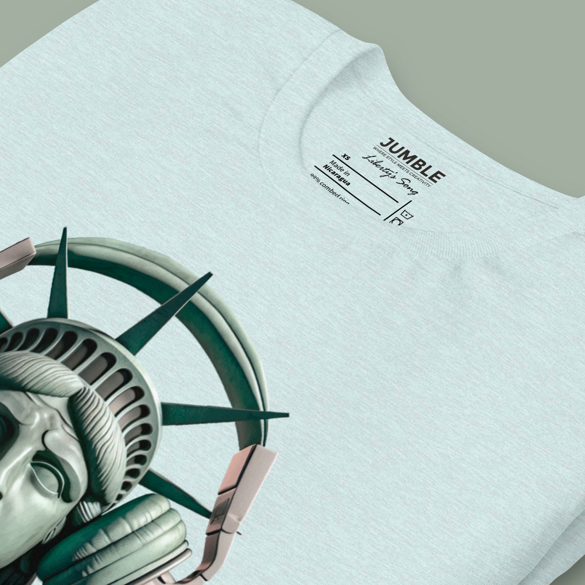 closeup of Liberty's Song Unisex t-shirt