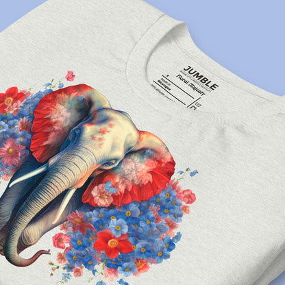 closeup of ash Floral Majesty Unisex t-shirt