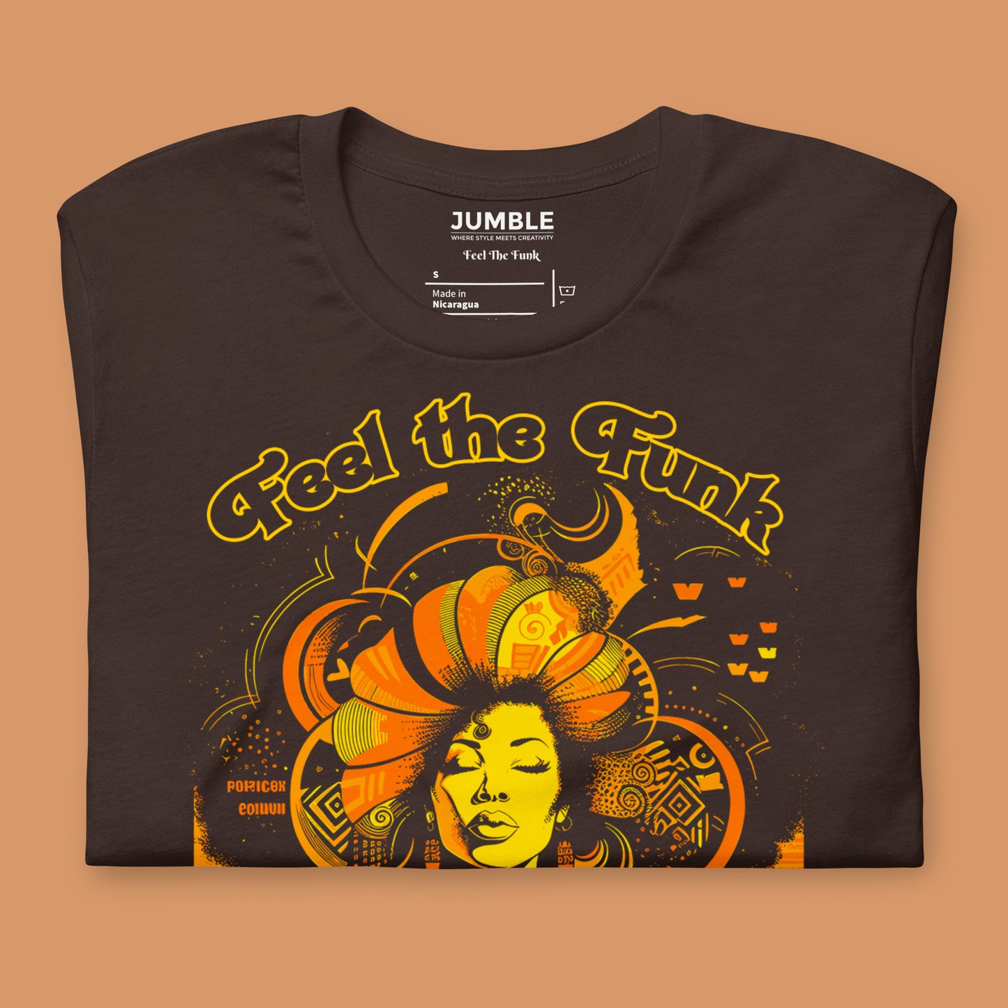 closeup offolded Feel The Funk Unisex t-shirt