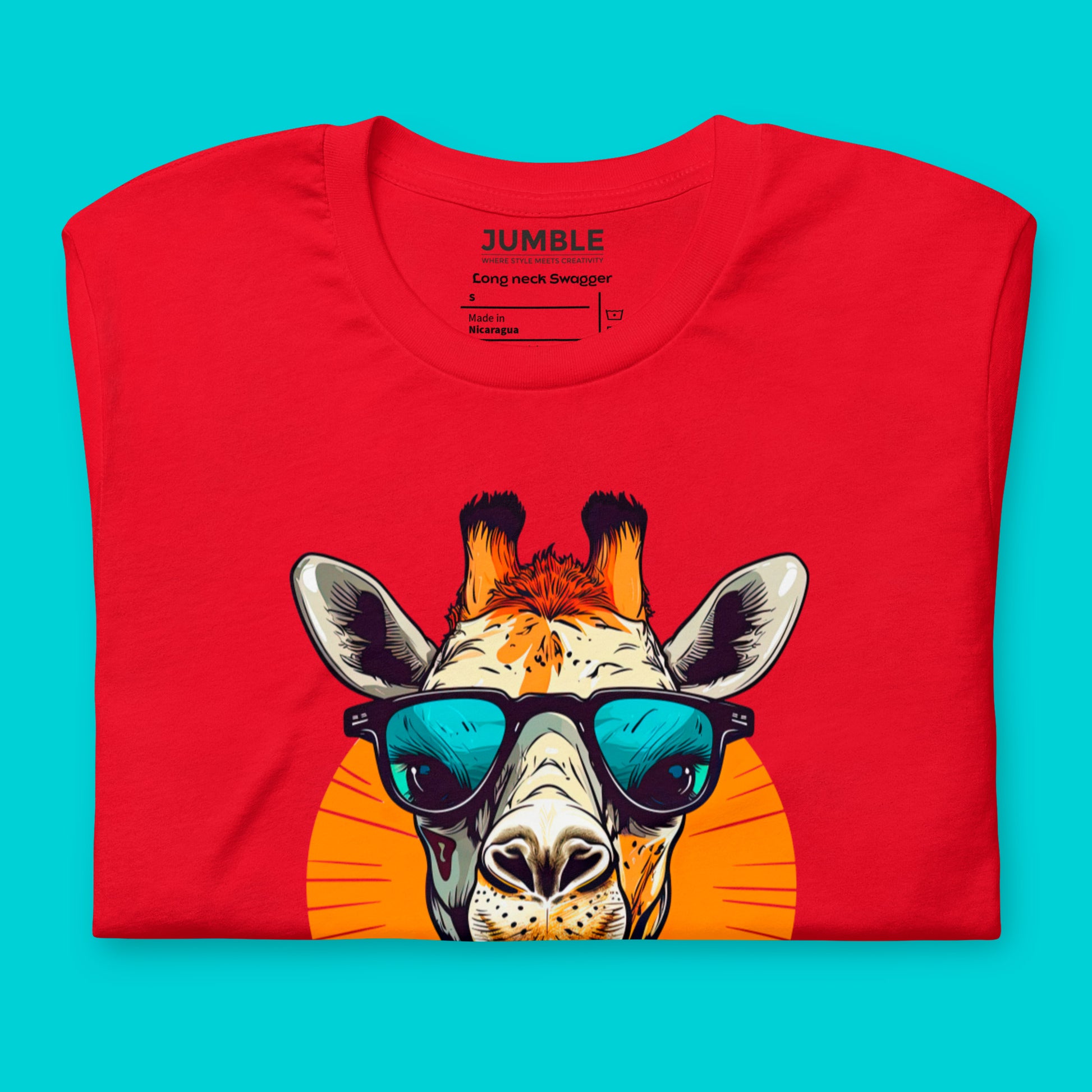 close up folded red Long Neck Swagger Unisex t-shirt