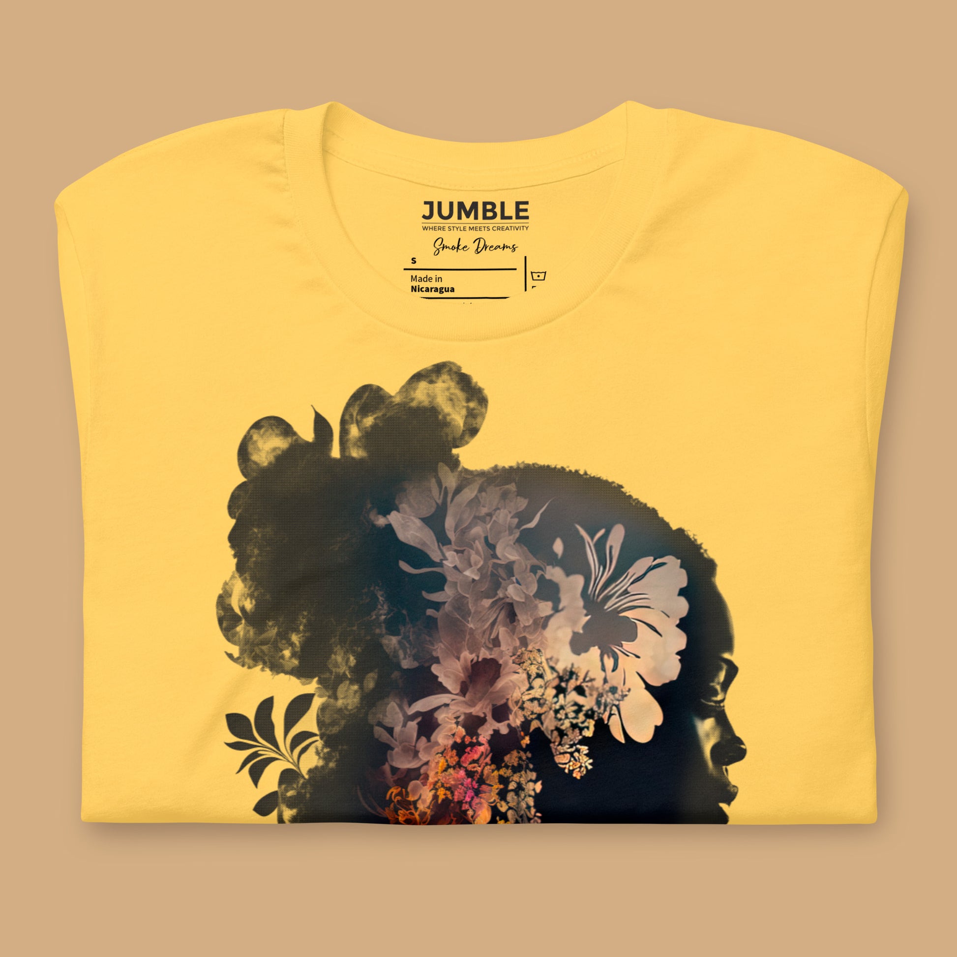 folded yellow Smoke Dreams Unisex t-shirt