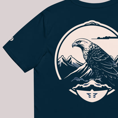 close up of Falcon Peak Unisex organic cotton t-shirt