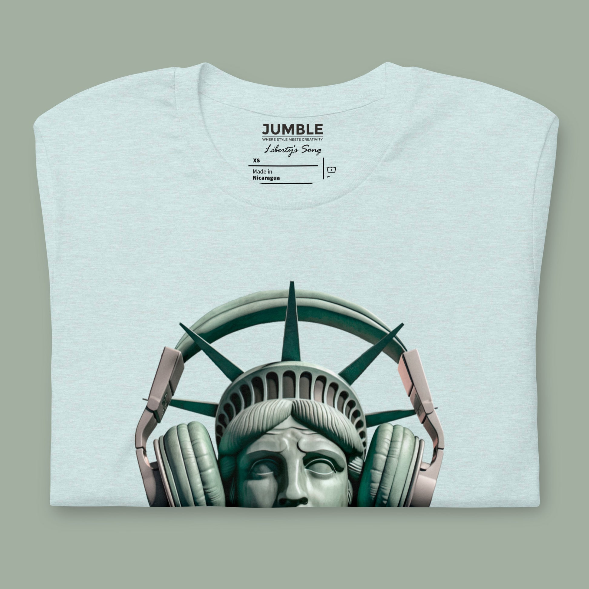 close up of folded Liberty's Song Unisex t-shirt