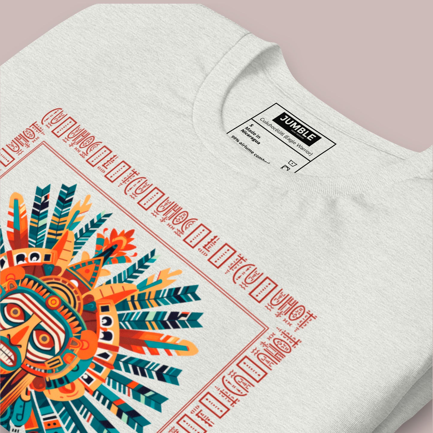 Cuāuhocēlōtl (Eagle Warrior) Unisex Organic Cotton T-Shirt - Embrace Ancient Majesty and Fierce Beauty