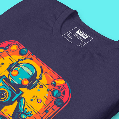 close up of folded midnight navy RoboGroove Unisex t-shirt 