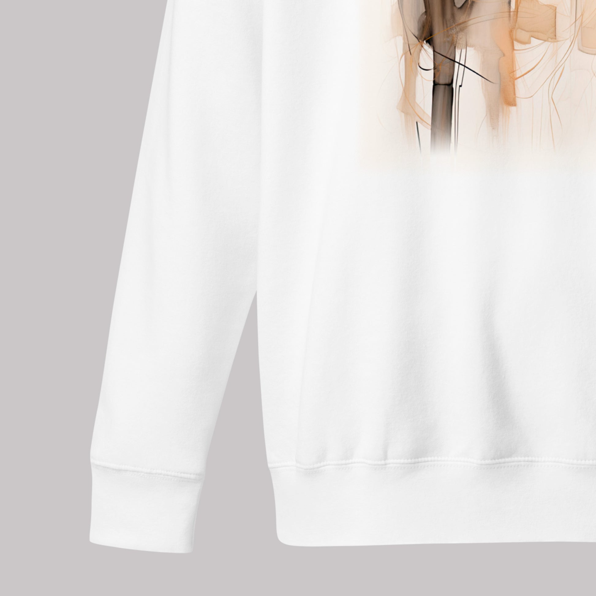 sleeve detail on Serene Equine Unisex Premium Sweatshirt