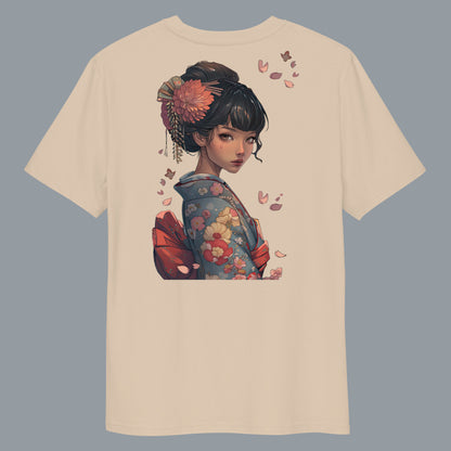 back view of desert dust Tenshi (天使) Premium Unisex organic cotton t-shirt