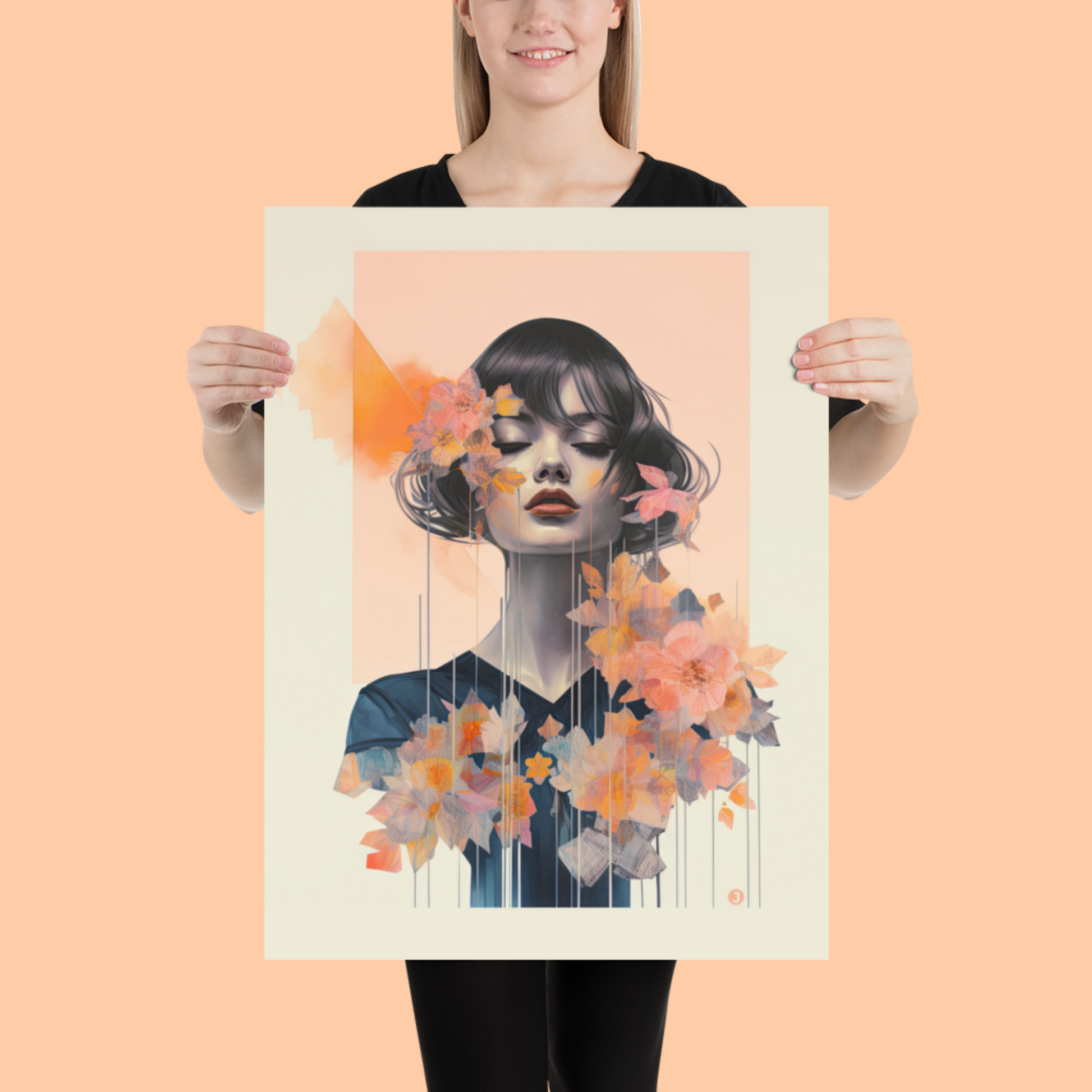 Petals & Grace Museum-Quality Poster - Size: 18x24 inches.