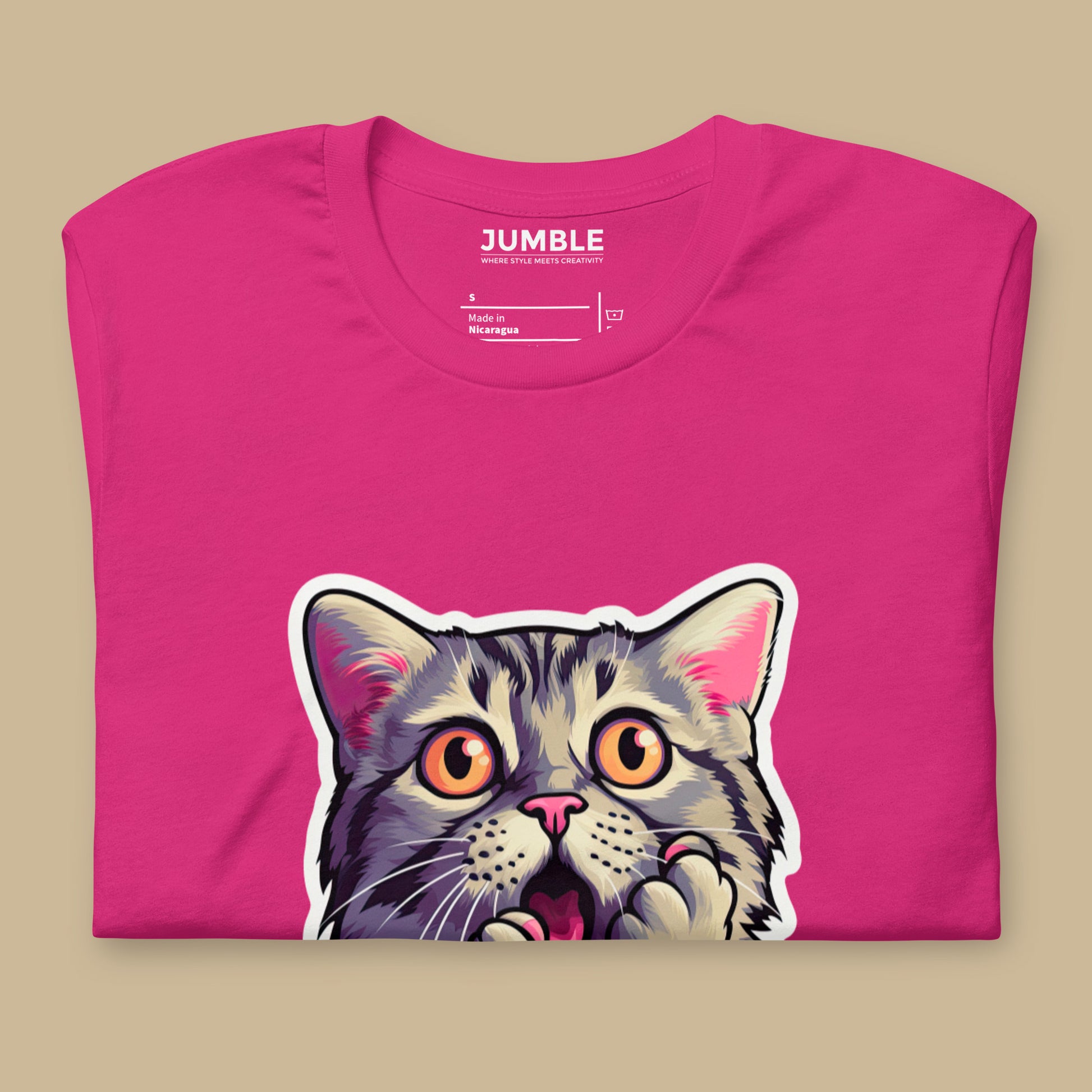 folded berry Cat-astrophic Surprise Unisex t-shirt 