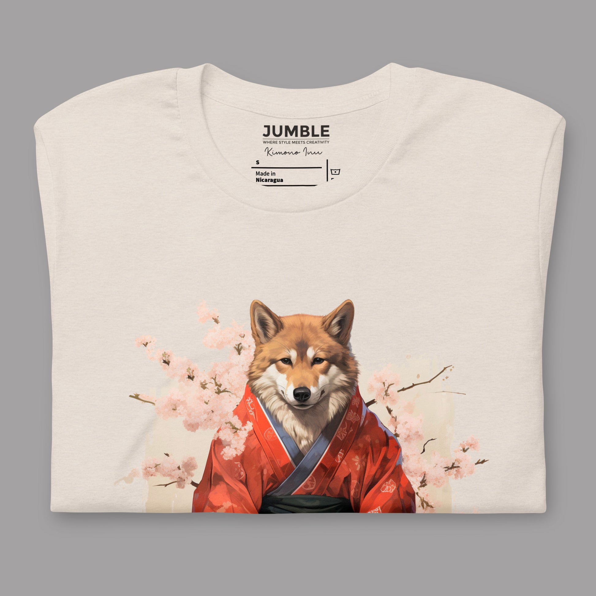 folded heather dust Kimono Inu Unisex t-shirt