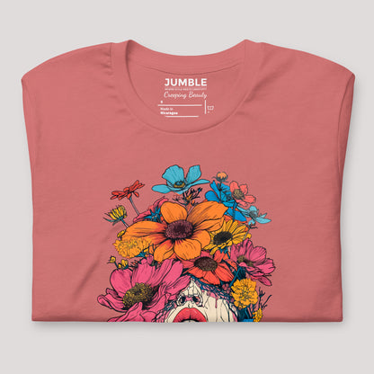 folded mauve Creeping Beauty Unisex t-shirt