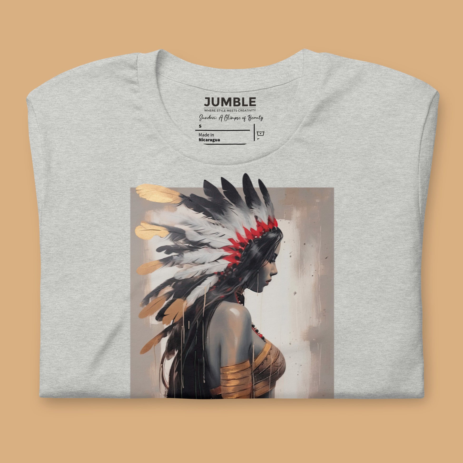 folded athletic heather Sundari: A Glimpse of Beauty Unisex t-shirt