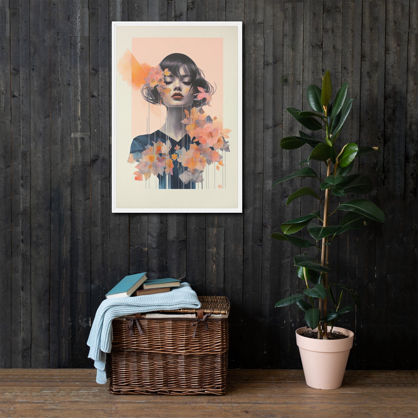 Petals & Grace Framed Canvas
