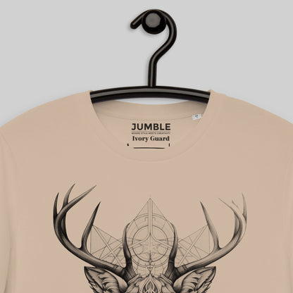 closeup og hanger on desert dust Ivory Guard Unisex organic cotton t-shirt