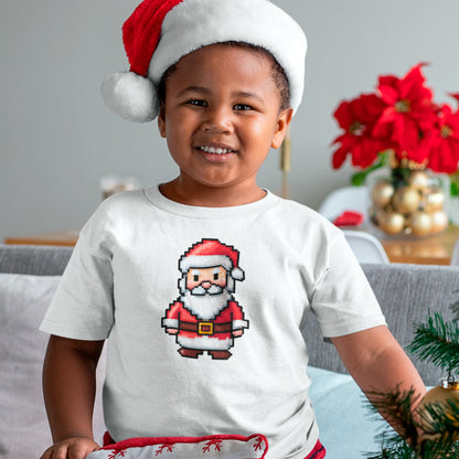 boy wearing white Kringle Pix Organic cotton kids t-shirt