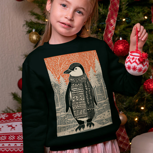 little girl wearing black Icy Impressions Kid's crewneck sweatshirt