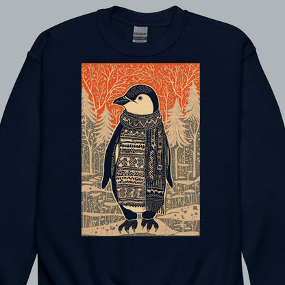 closeup of artwork on navy Icy Impressions Kid's crewneck sweatshirt