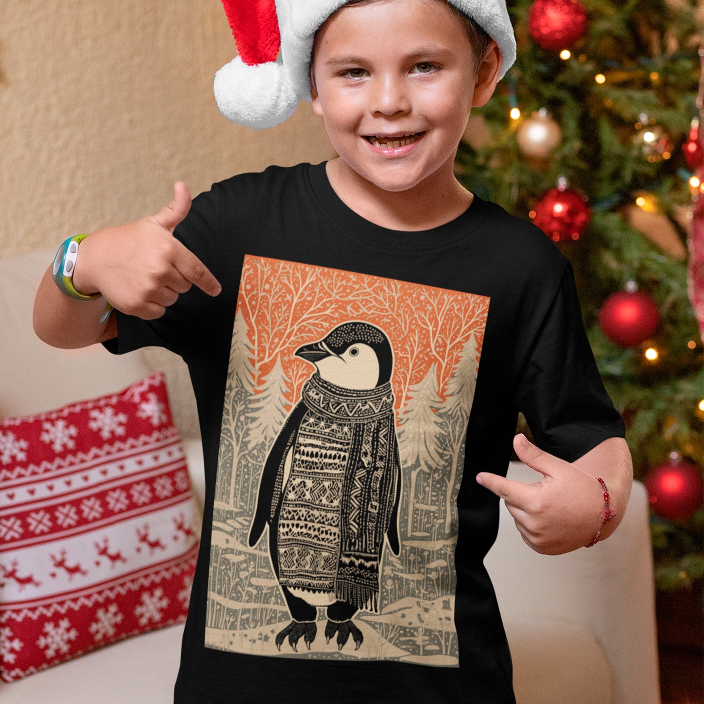 boy wearing black Icy Impressions Organic cotton kids t-shirt