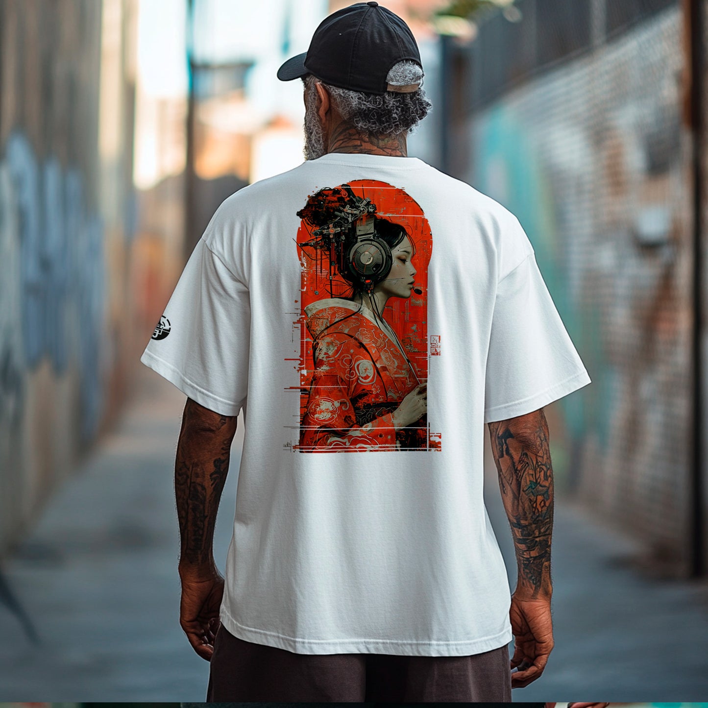 Geisha 3000 Men’s Boxy Heavyweight T-Shirt (Back Print)