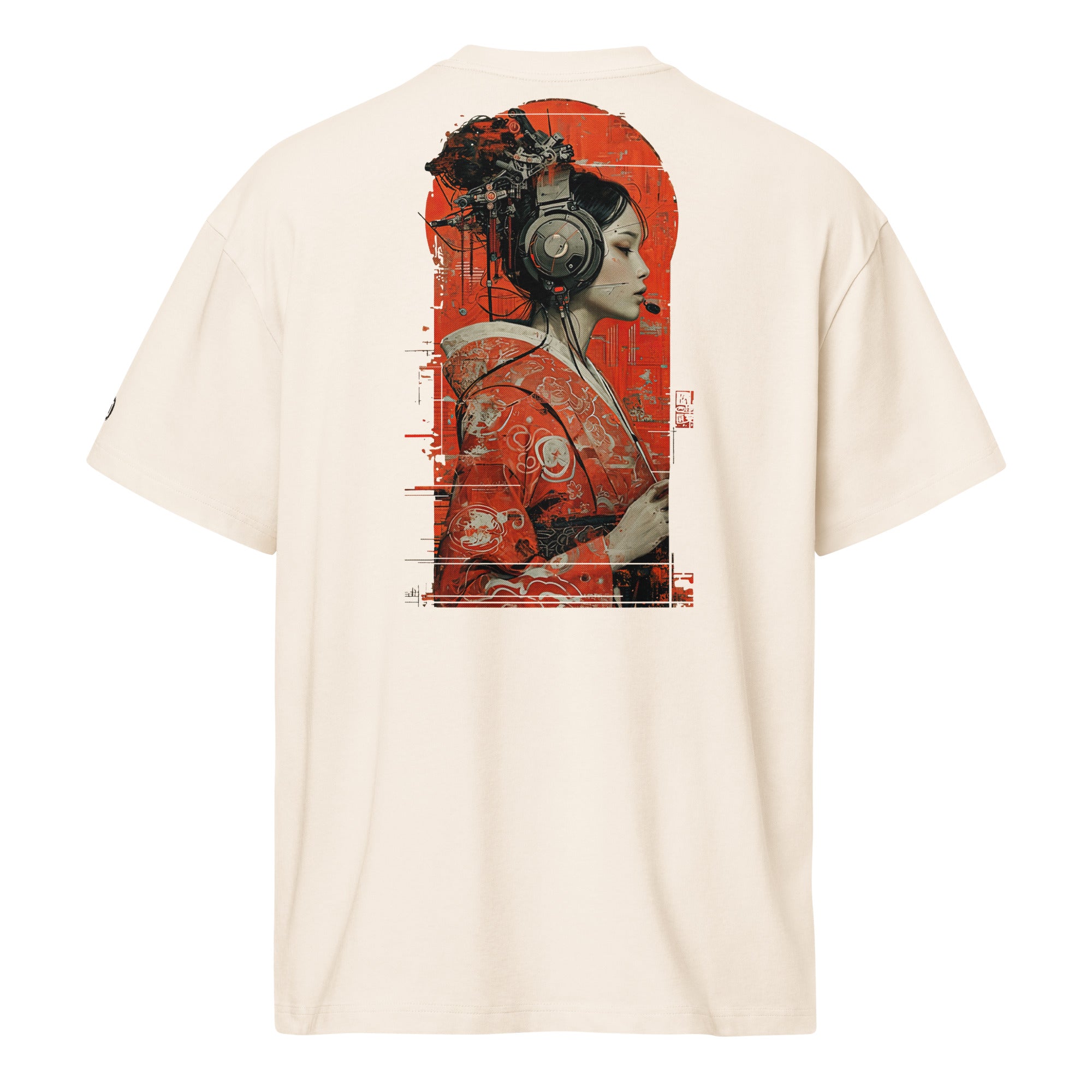 Geisha 3000 Boxy Heavyweight T-Shirt (Back Print) | Cyberpunk