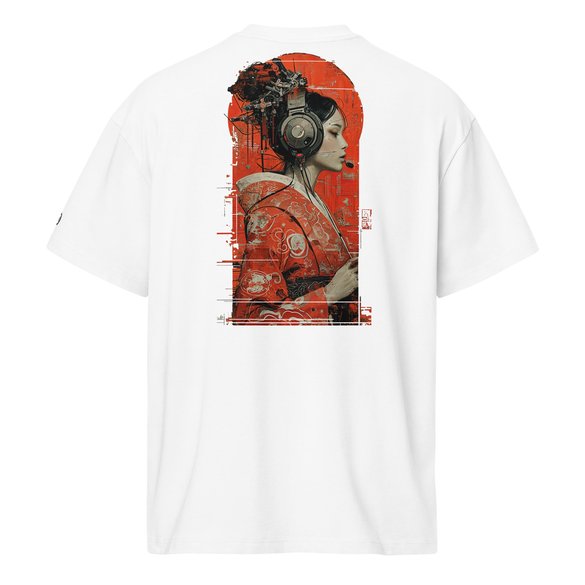 Geisha 3000 Boxy Heavyweight T-Shirt (Back Print) | Cyberpunk