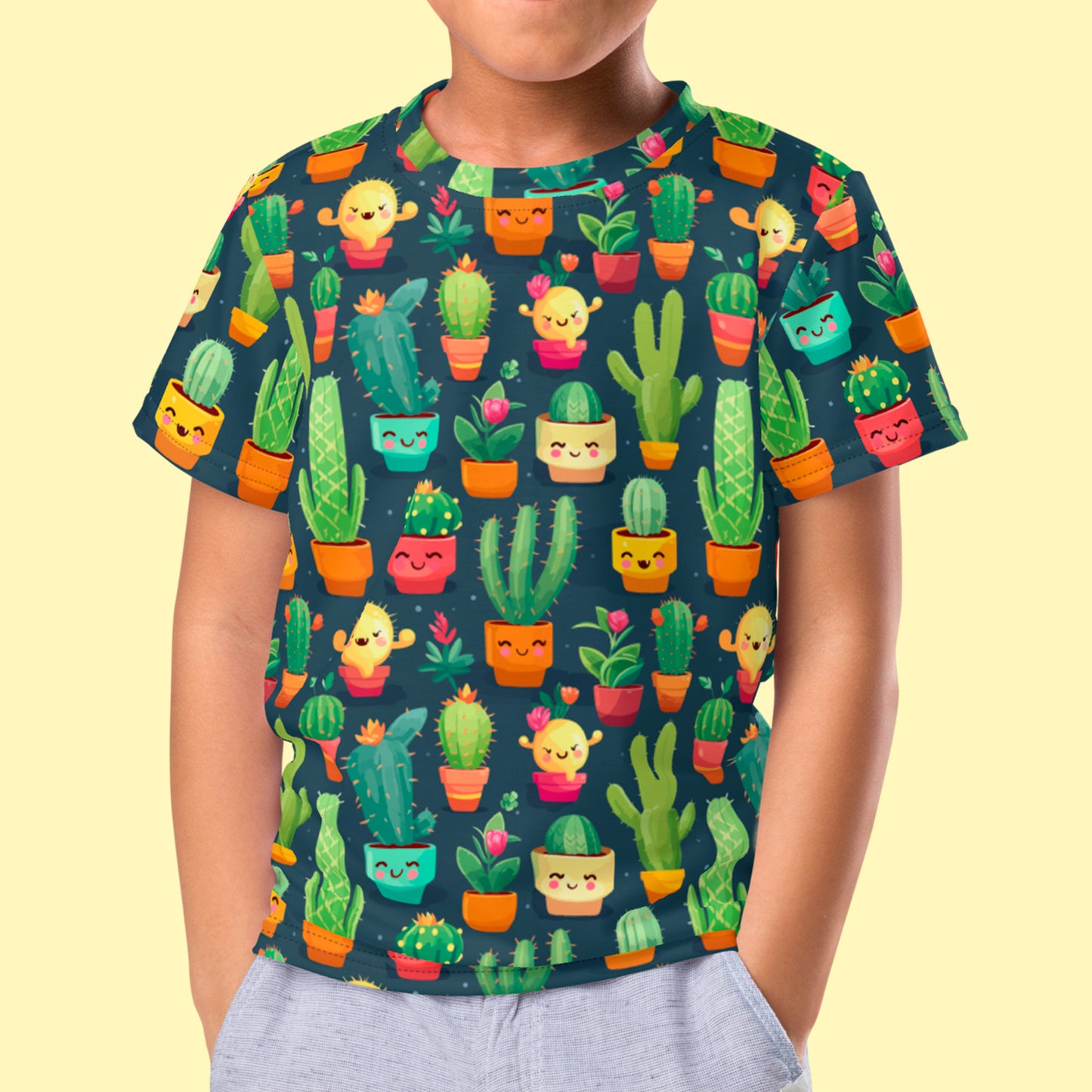child wearing Prickly Bandits Kids crew neck t-shirt- front