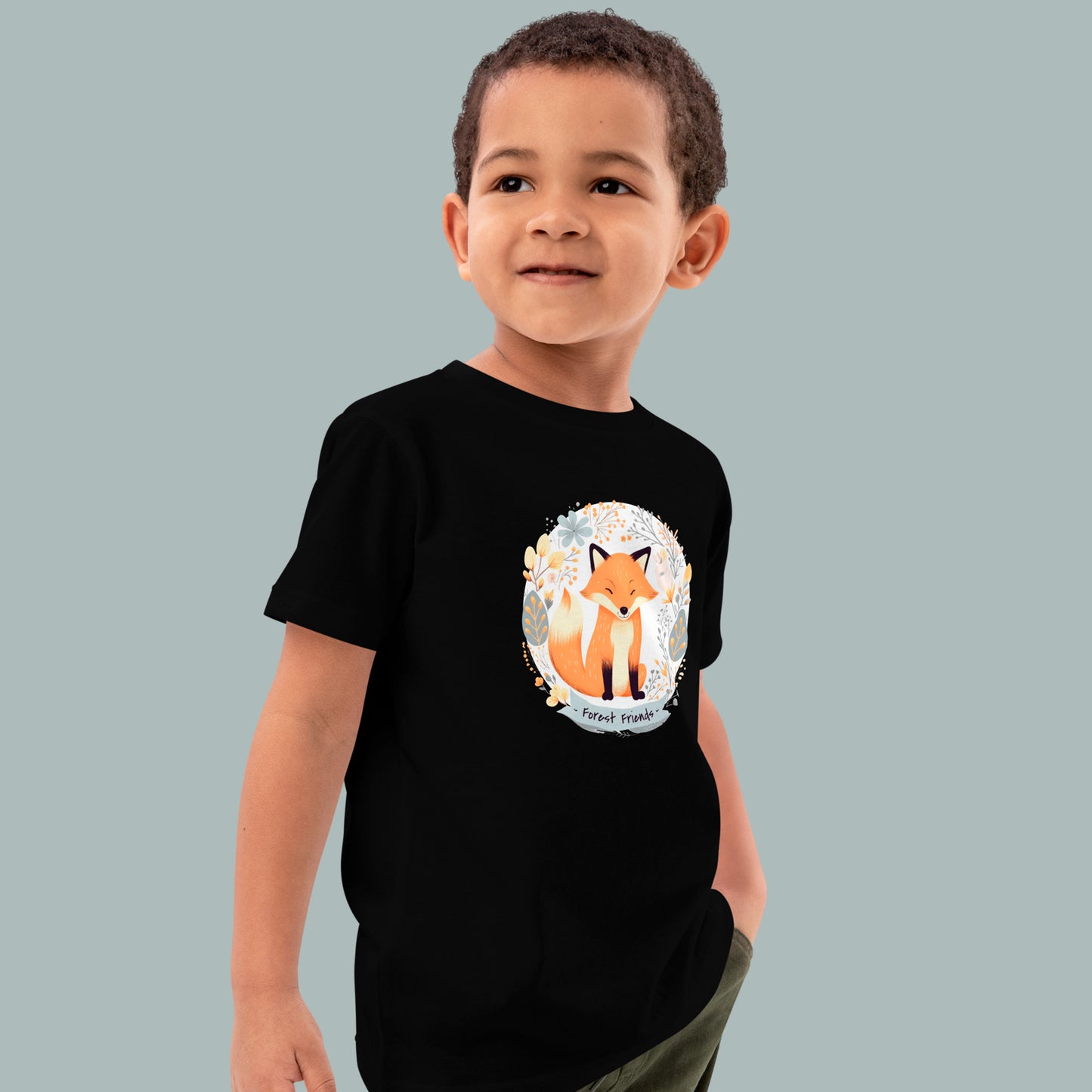 T-shirt enfant en coton bio Amis de la forêt