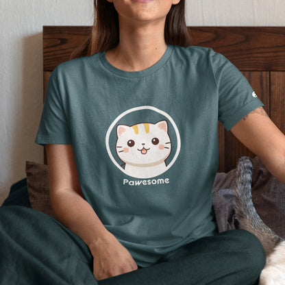 model wearing Pawesome Unisex organic cotton t-shirt- stargazer