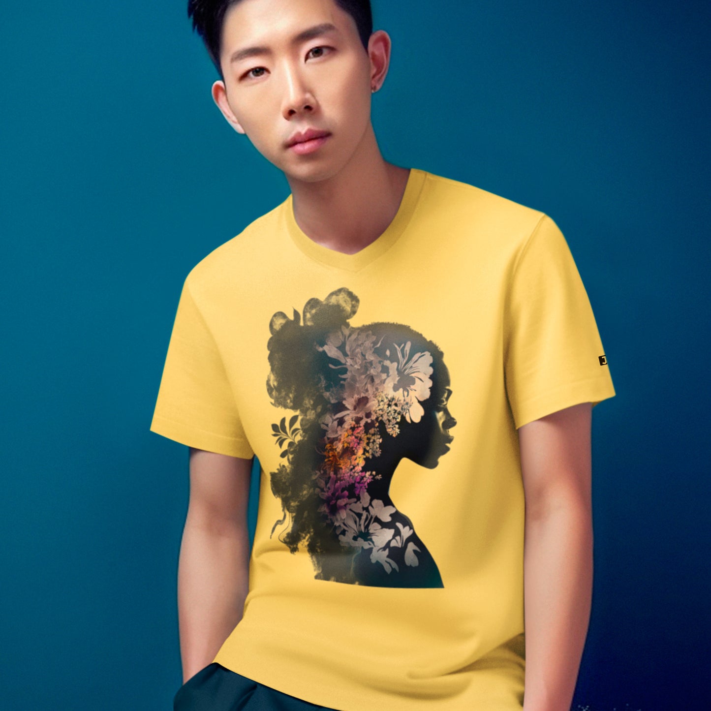 male model wearing yellow Smoke Dreams Unisex t-shirt
