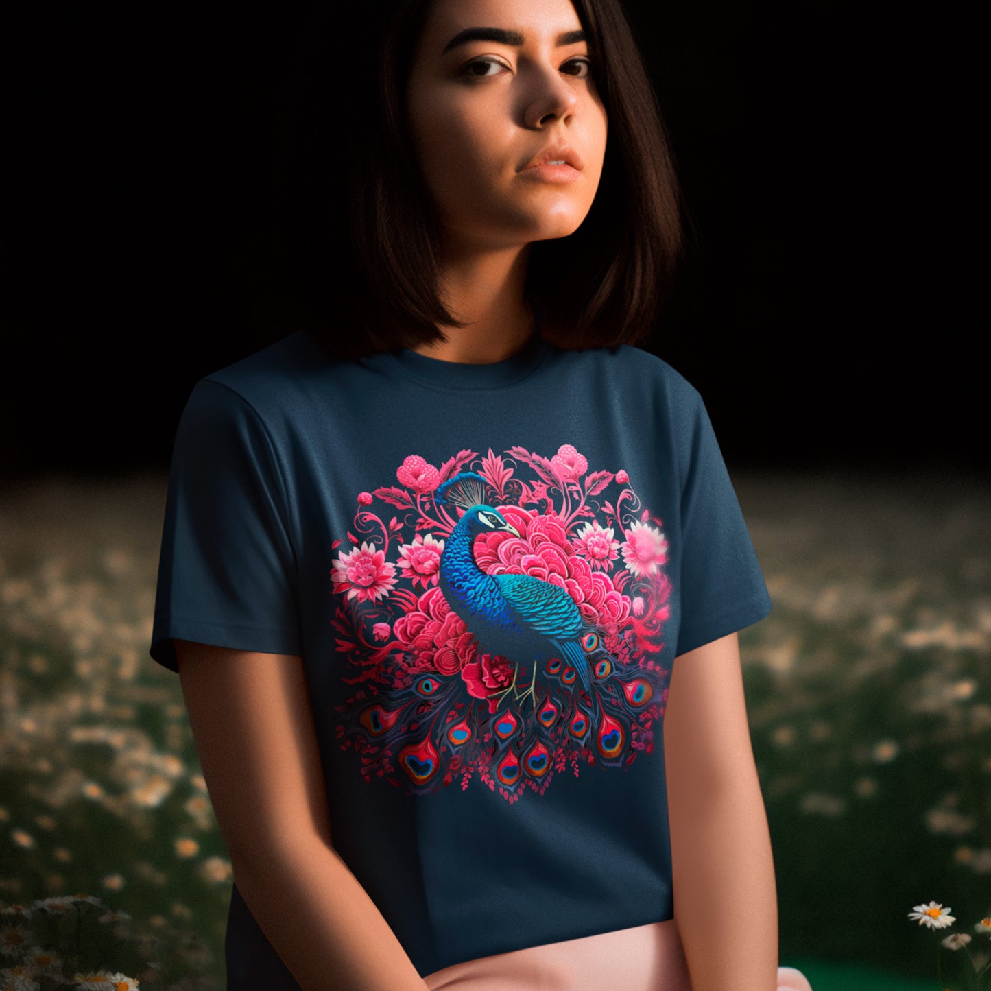 female model wearing Neo Waltz Unisex organic cotton t-shirt