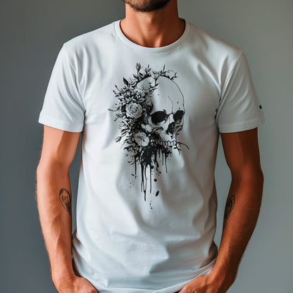 model wearing Vita Mortis Premium Unisex organic cotton t-shirt