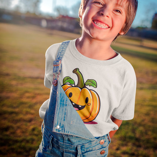 boy wearing Pumpkin Patch Organic cotton kids t-shirt