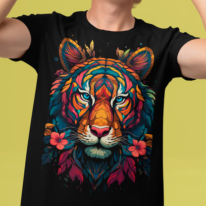 male model wearing Feline Odyssey Unisex organic cotton t-shirt