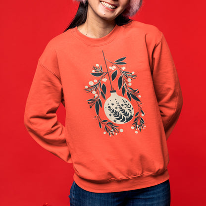 model wearing Kimono Christmas Unisex organic raglan sweatshirt