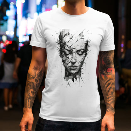 Broken Reflections Unisex organic cotton t-shirt  worn by male model