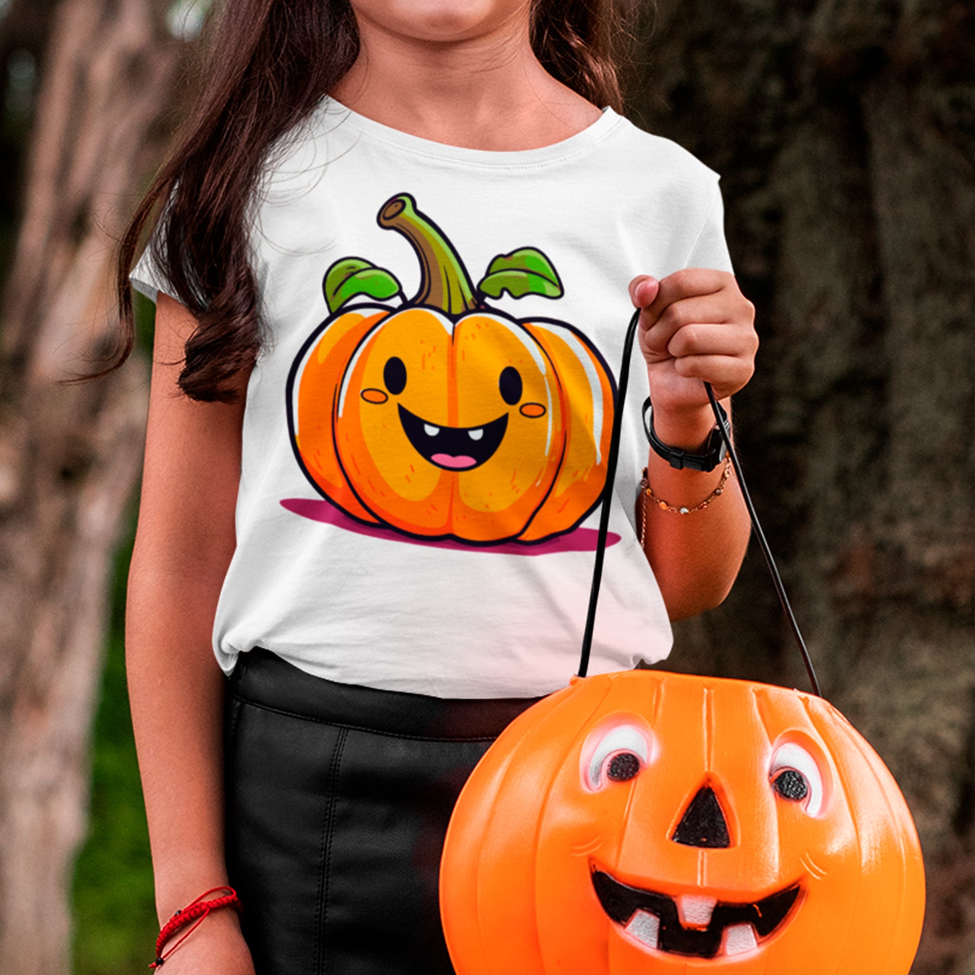 girl wearing Pumpkin Patch Organic cotton kids t-shirt