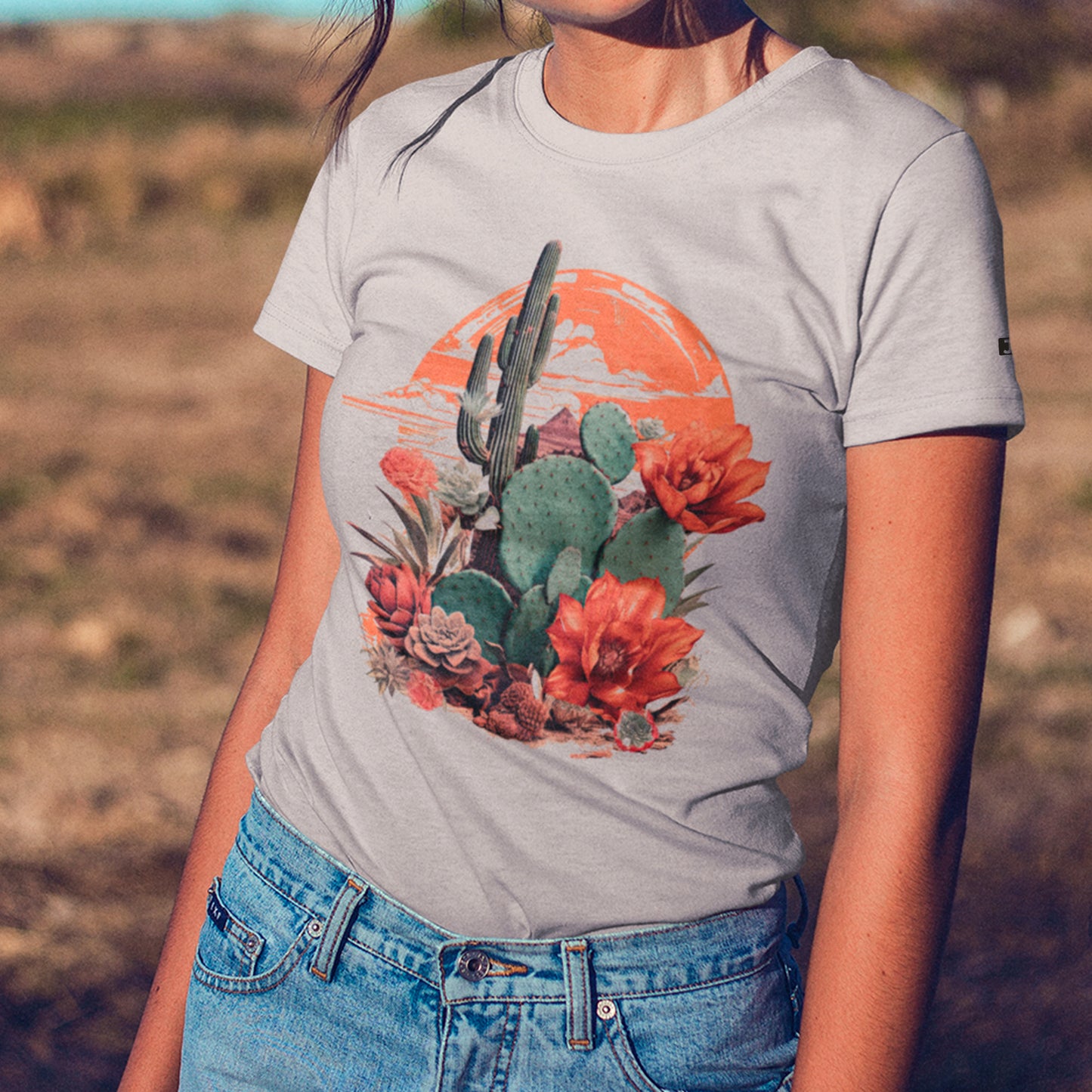 female model wearing heather dust Against All Odds Unisex t-shirt