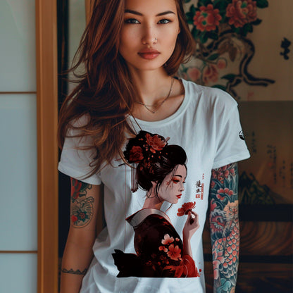 female model waring ShiroiKaze Unisex t-shirt